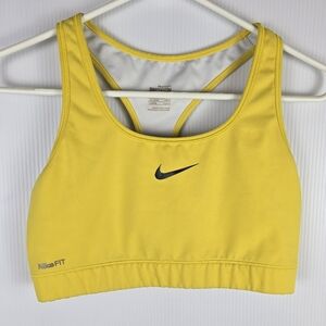 Nike Women's Gold Racerback Sports Bra Athlete Exercise Athleisure Size L
